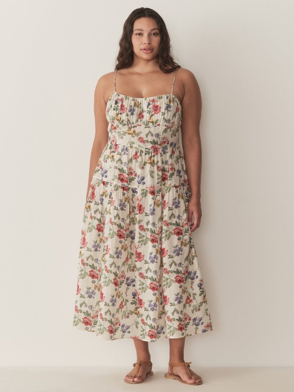 DOEN Benoit Dress in Popular Ivory Wild Rose, Size Large - Amazing Condition
